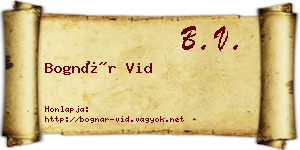 Bognár Vid névjegykártya